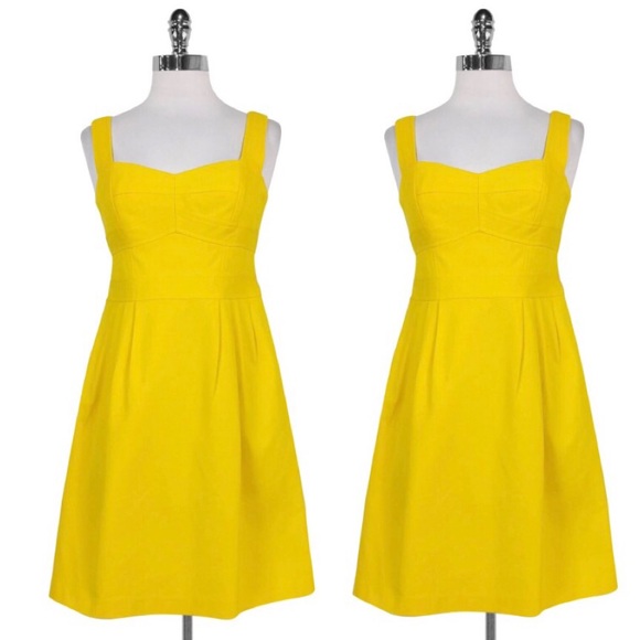 Nanette Lepore Dresses & Skirts - Nanette Lepore Yellow Fit & Flare Dress Size 8